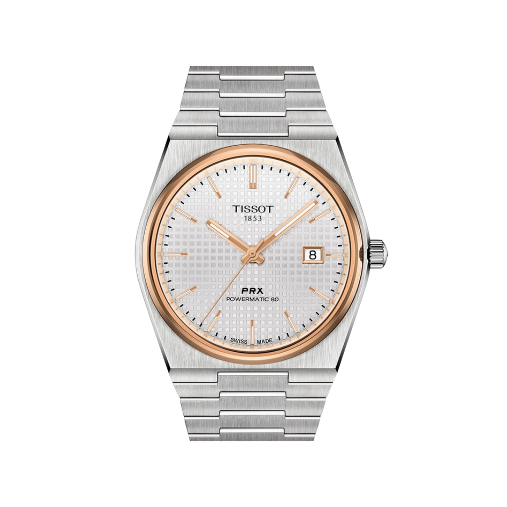 Tissot Prx Powermatic - Cadran Blanc &amp; Lunettes Or