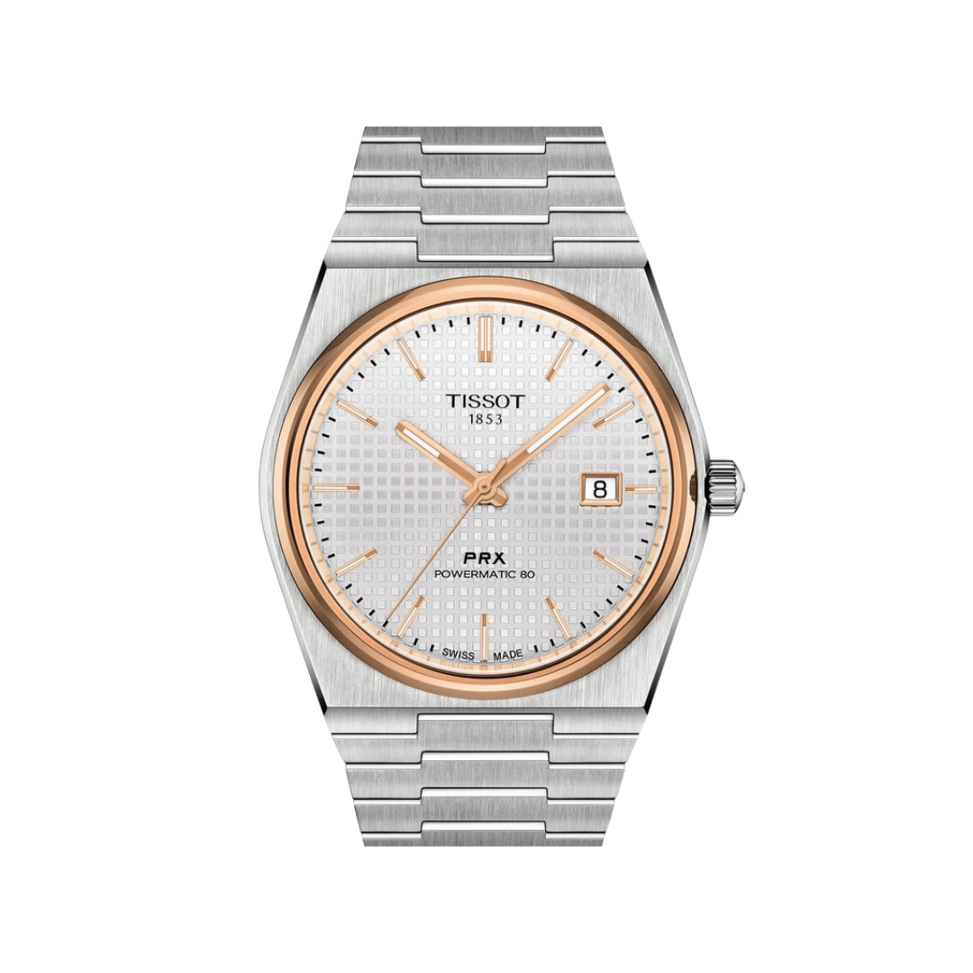Tissot Prx Powermatic - Cadran Blanc &amp; Lunettes Or