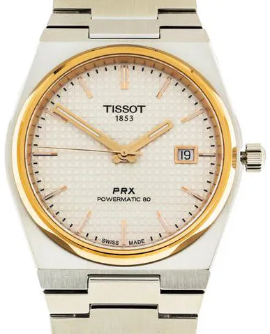 Tissot Prx Powermatic - Cadran Blanc &amp; Lunettes Or